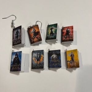 Throne of glass series mini book earrings